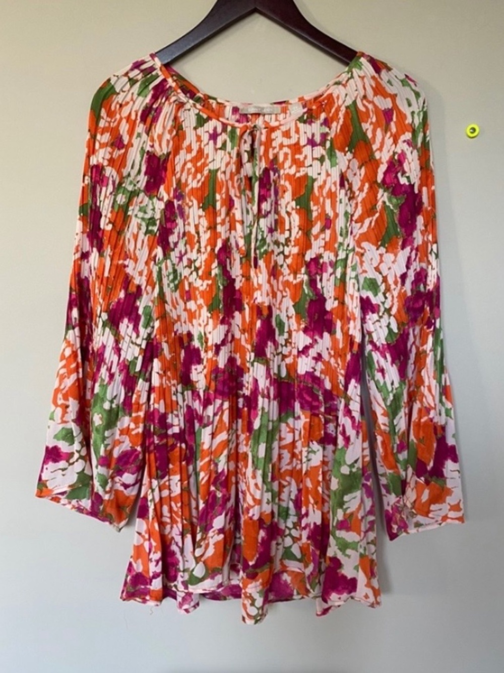 Beautiful Bohemian Style Flowy Pleated Blouse